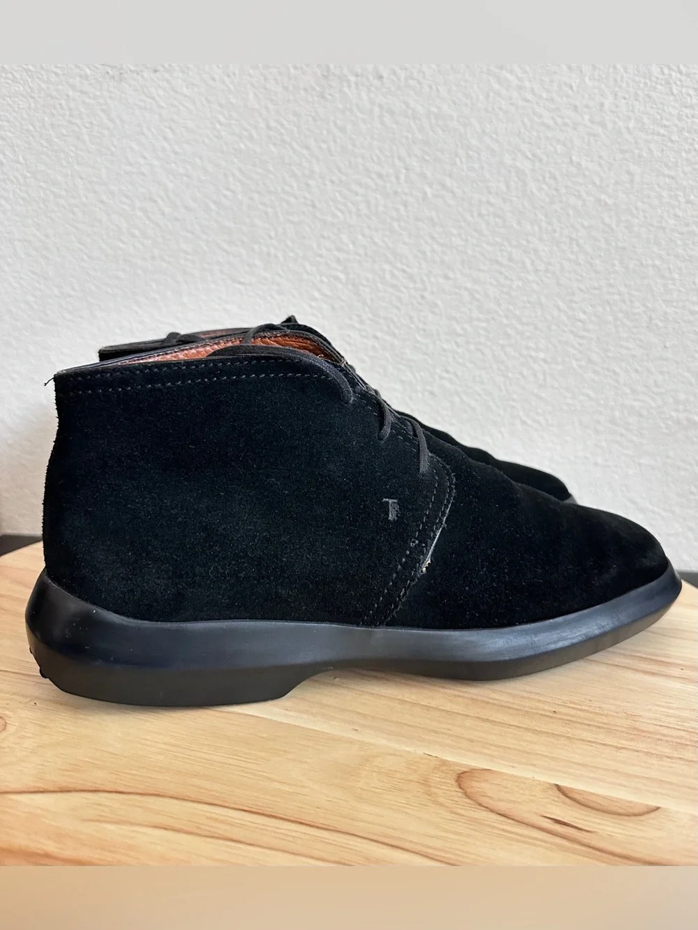TOD’S Men's Black Leather Suede Lace Up Chukka Boots Size 7.5